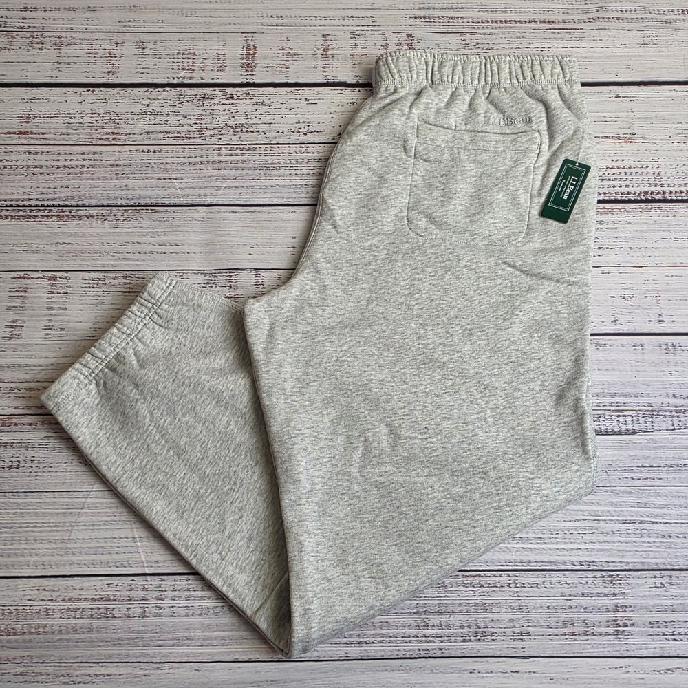 LL Bean Mens Athletic Sweat Pants XXL Light Gray Heather Pull-On Joggers 512250‎